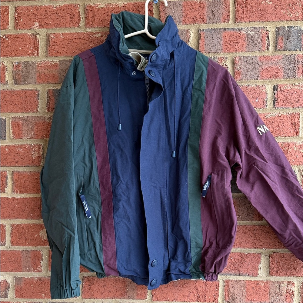 Nautica Men's Blue, Green, and Purple Windbreaker